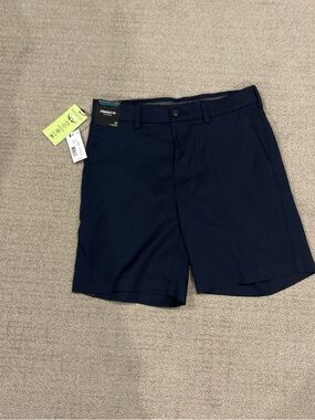 NWT Roundtree & Yorke Dark Navy Flat Front Performance Shorts